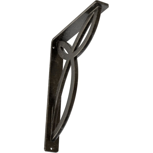 Ekena Millwork Versailles Wrought Iron Bracket, (Single center brace), Antiqued Warm Silve 1 1/2"W x 7 1/2"D x 10"H BKTM01X07X10SVEAWS - main